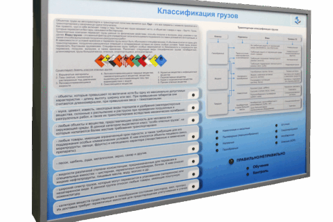 Стенд планшет светодинамический Классификация грузов
